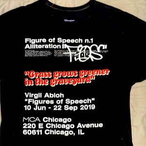 Tshirt from Virgil Abloh “Off White” exhibit at the Chicago Museum of Art.